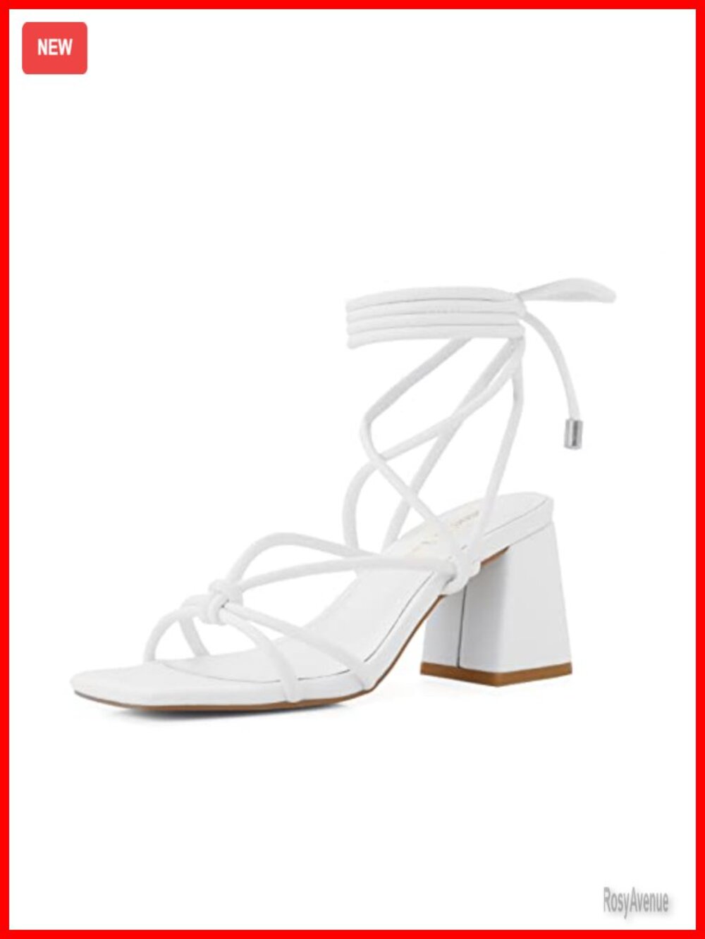 Lace Up Heels Square Toe Chunky Sandals Gladiator Strappy